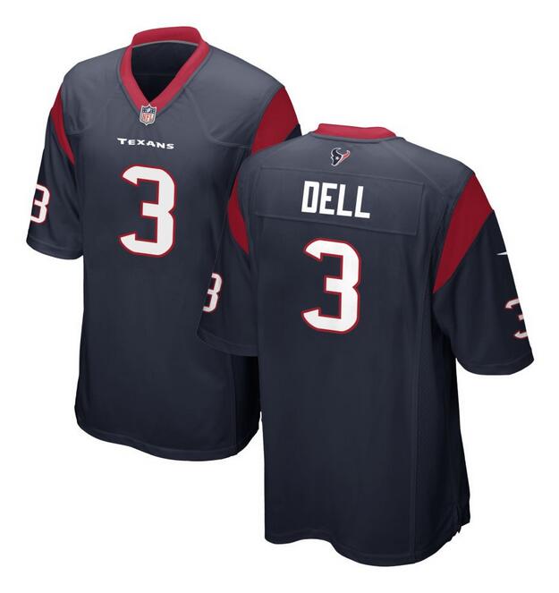 Men's Houston Texans #3 Tank Dell Navy Football Stitched Game Jersey